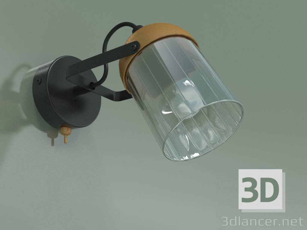 3d model Wall lamp 20122-1 (black-gold) - preview