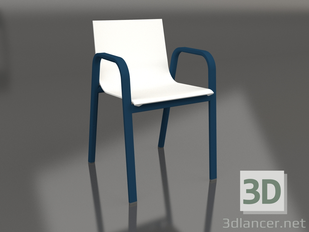 3d model Dining chair model 3 (Grey blue) - preview