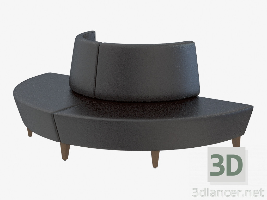 Modelo 3d Sofá de couro moderno em couro Settee - preview