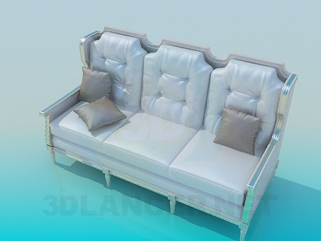 3D modeli Gümüş kanepe - önizleme