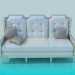 3d модель Серебристый диван – превью