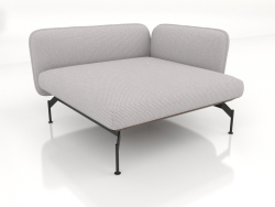Sofa module 1.5 seater deep with armrest 85 on the right (leather upholstery on the outside)
