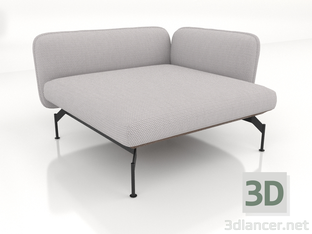 3d model Sofa module 1.5 seater deep with armrest 85 on the right (leather upholstery on the outside) - preview