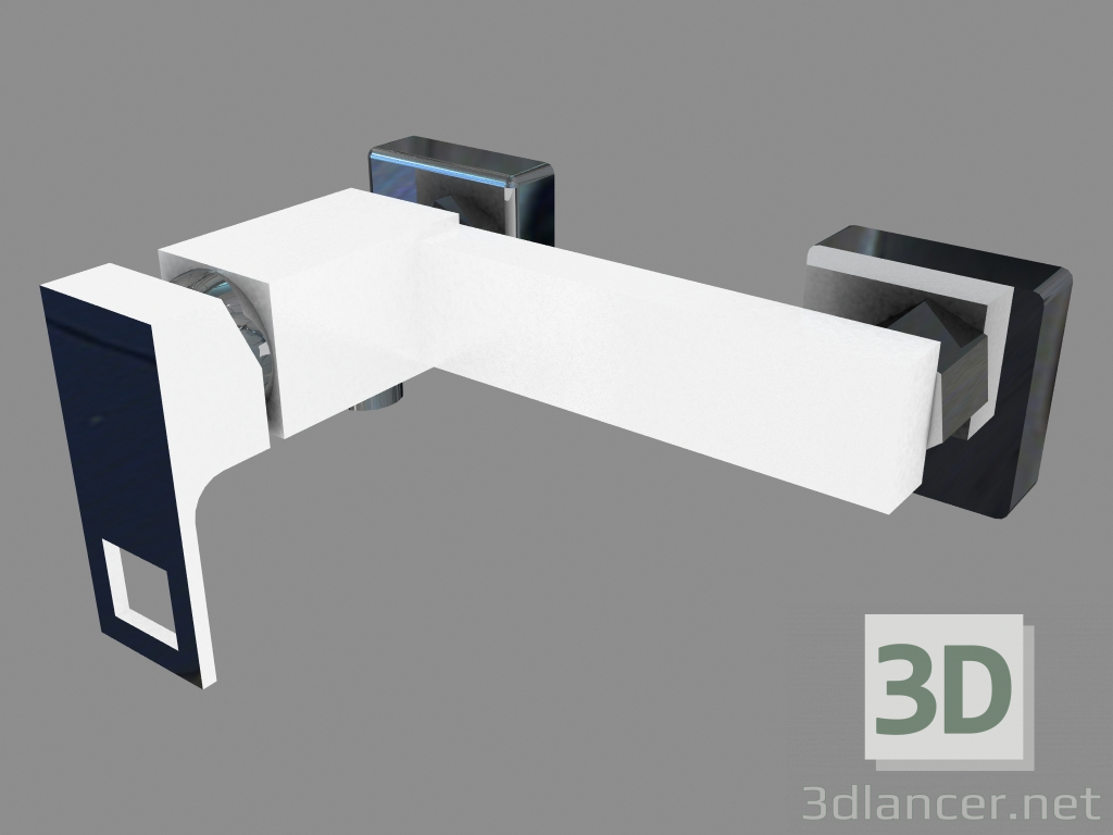 3D Modell Brausebatterie ohne Duschgarnitur - chrom weiß Anemon (BCZ W400) - Vorschau