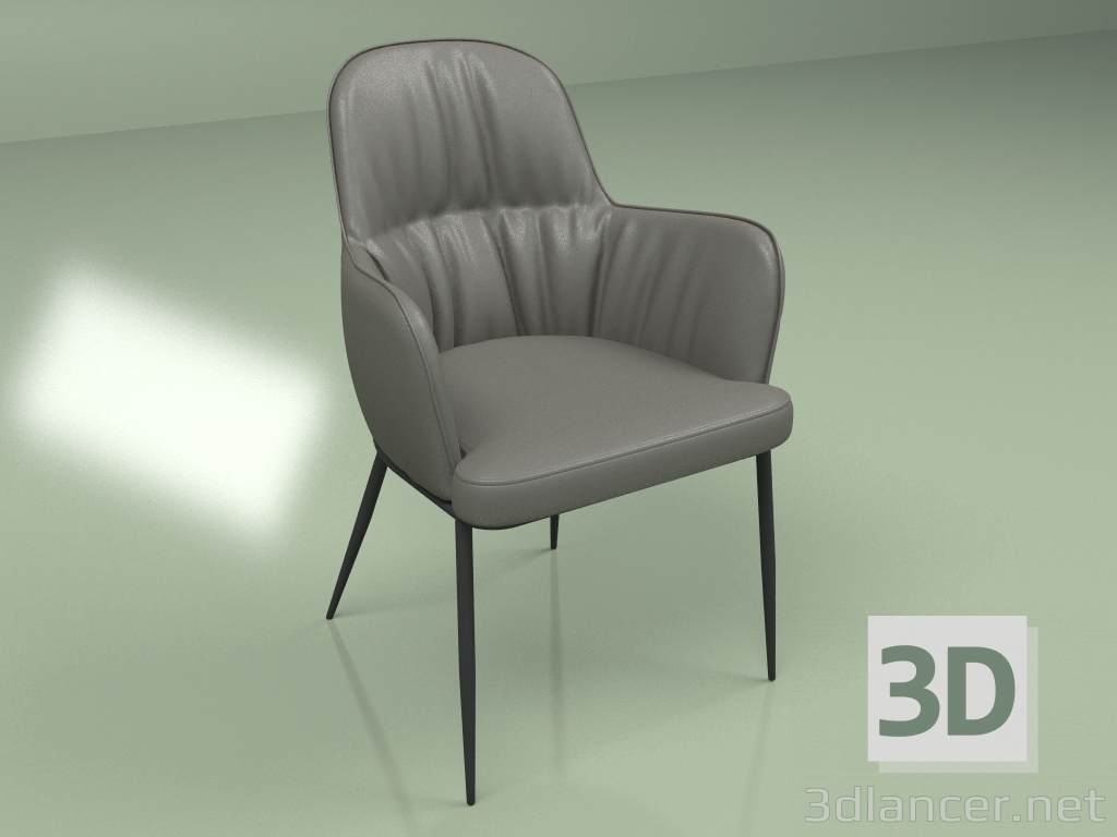 modèle 3D Chaise avec accoudoirs Sheldon Gris - preview