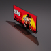modello 3D TV nera con immagini - anteprima