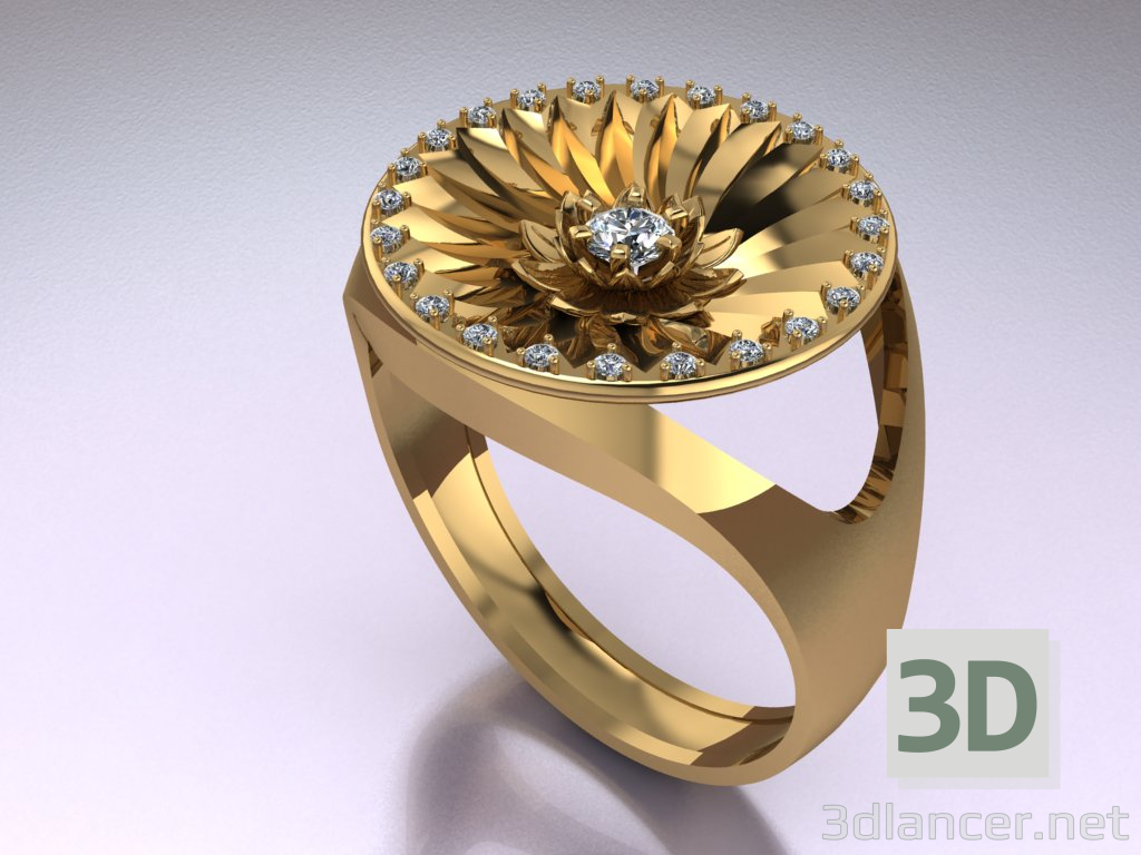 modèle 3D de Bague Lotus acheter - rendu