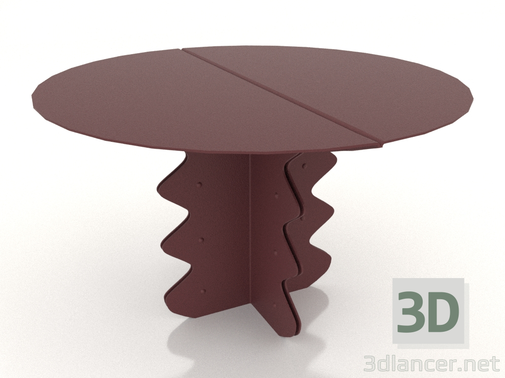 3 डी मॉडल कॉफ़ी टेबल 65 x 40 सेमी (बरगंडी) - पूर्वावलोकन