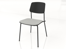 Unstrain chair with plywood back and seat cushion h81 (black plywood)