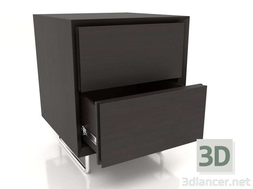 3d model Mueble TM 012 (abierto) (400x400x500, madera marrón oscuro) - vista previa