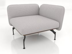Sofa module for 1 person with an armrest on the right (leather upholstery on the outside)