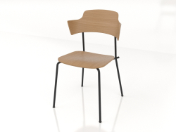 Unstrain-Stuhl mit Rückenlehne und Armlehnen aus Sperrholz h81