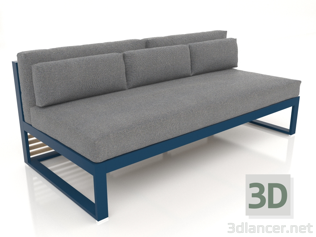 modèle 3D Canapé modulable, section 4 (Gris bleu) - preview