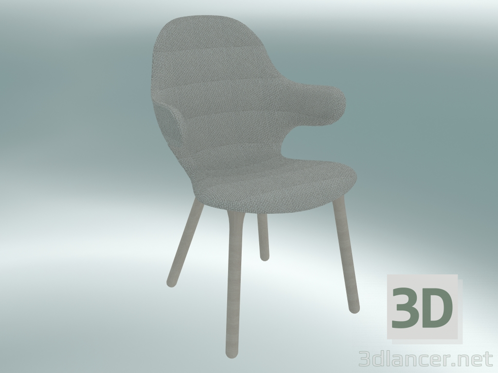 modello 3D Cattura sedia (JH1, 59x58 H 88cm, rovere oliato bianco, jacquared - neutro) - anteprima