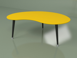 Kidney coffee table (yellow-mustard)