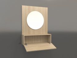 Miroir (avec tiroir ouvert) ZL 15 (602x200x800, bois blanc)