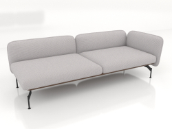Módulo de sofá 2,5 plazas con reposabrazos a la derecha (tapizado exterior de piel)