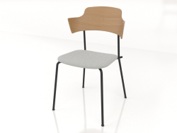 Unstrain chair with plywood back, armrests and seat upholstery h81