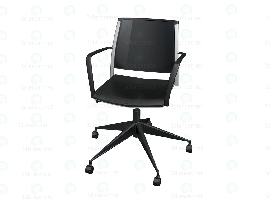 3d model Office chair with armrests, polipro - preview