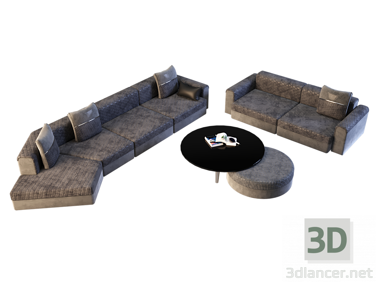 modèle 3D Groupe de canapé - preview