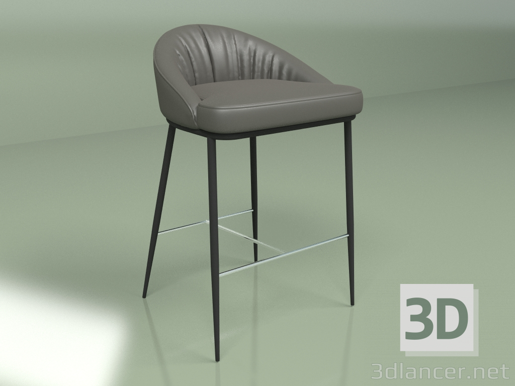 3D Modell Halbbarstuhl Sheldon Gray - Vorschau