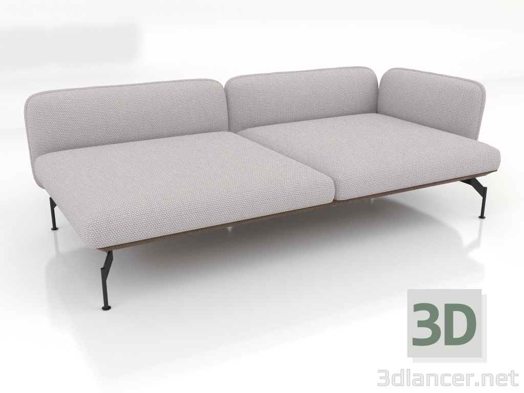 3D Modell Sofamodul 2,5-Sitzer tief mit Armlehne 85 rechts (Lederpolsterung außen) - Vorschau