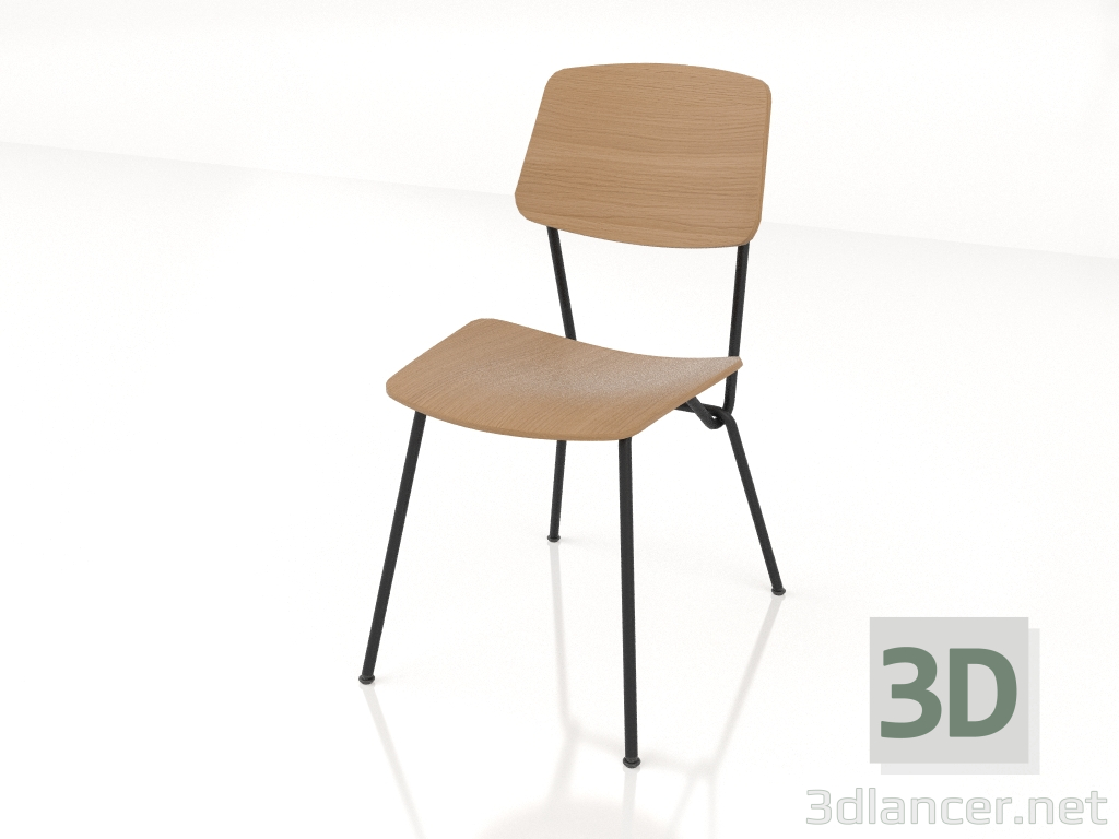 3D modeli Kontrplak sırtlı sandalye h81 - önizleme