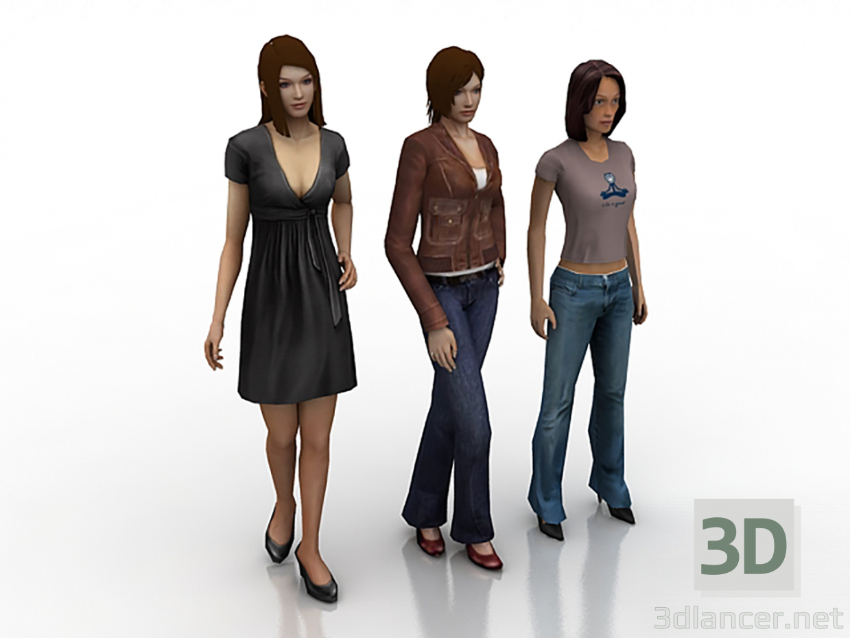 Modelo 3d personagens femininos - preview