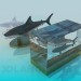 3D modeli Balık masaya dekor - önizleme