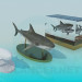 3D modeli Balık masaya dekor - önizleme