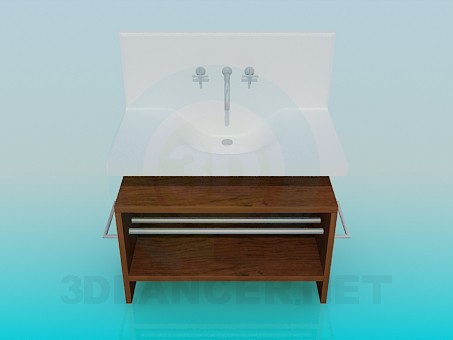 3d model Wash basin with pedestal - preview