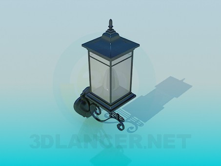 modèle 3D Mur de rue lampe - preview