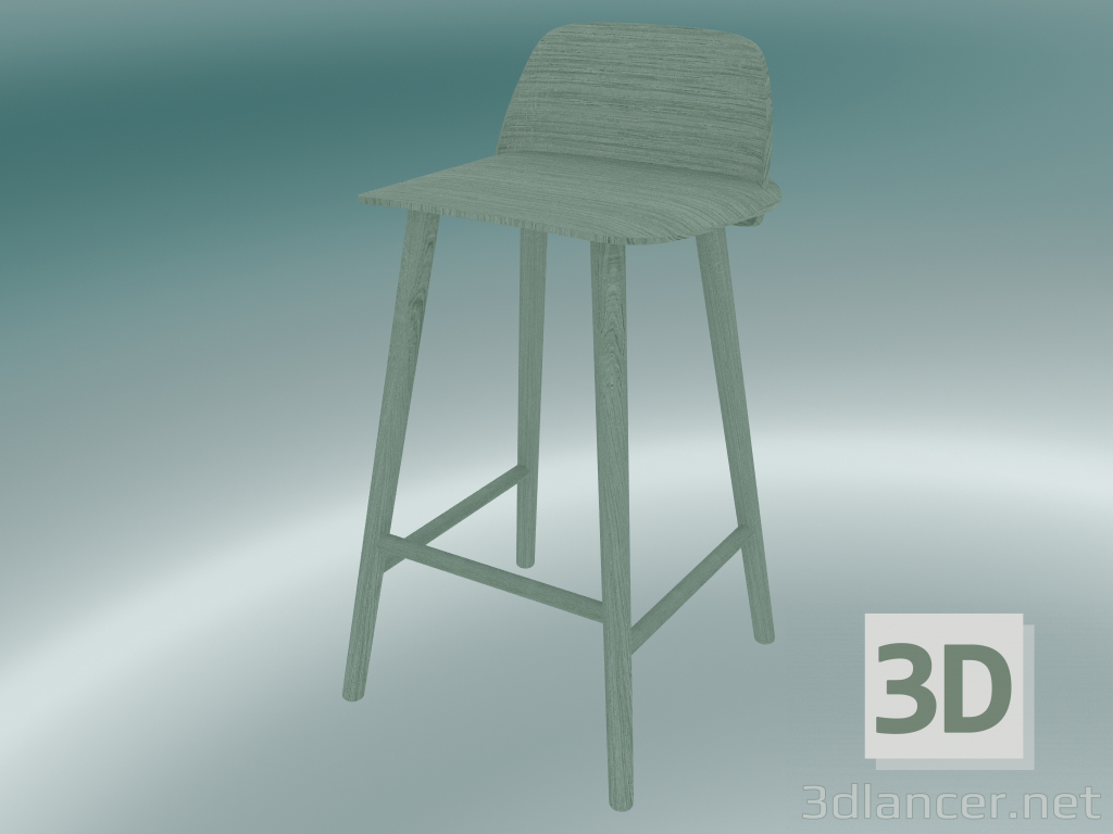 3D modeli Bar taburesi Nerd (65 cm, Petrol) - önizleme