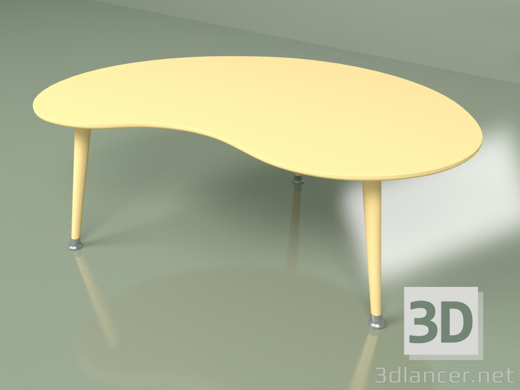 3d model Coffee table Kidney monochrome (yellow ocher) - preview