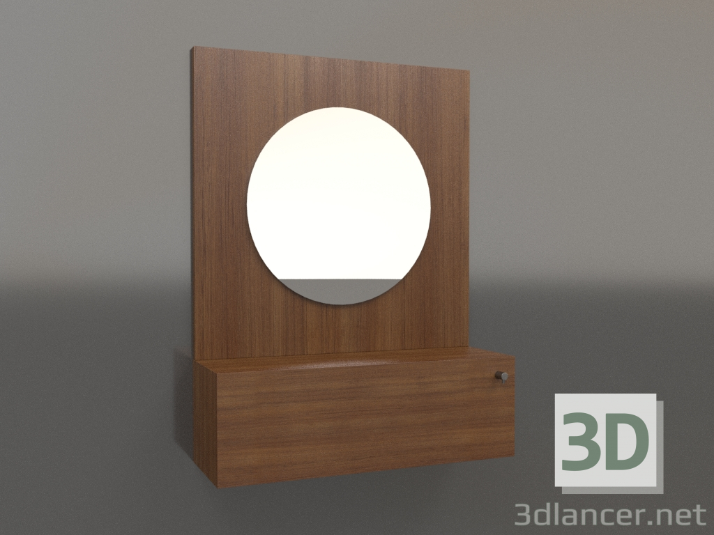 modèle 3D Miroir ZL 15 (602x200x800, bois brun clair) - preview