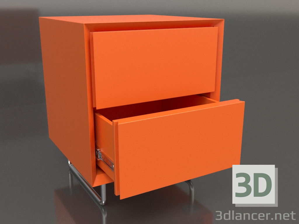 3d model Mueble TM 012 (abierto) (400x400x500, naranja brillante luminoso) - vista previa