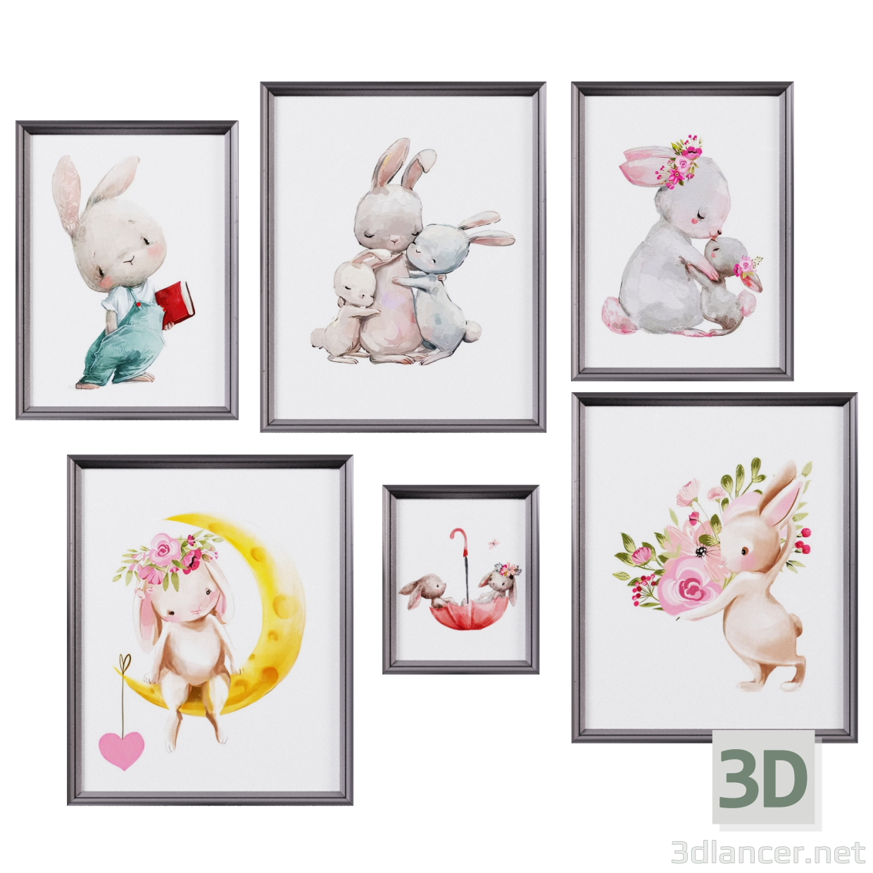 3d Posters for the children's room model buy - render
