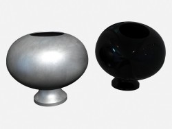 Round vase footed Vase black lacquer (2 variants)