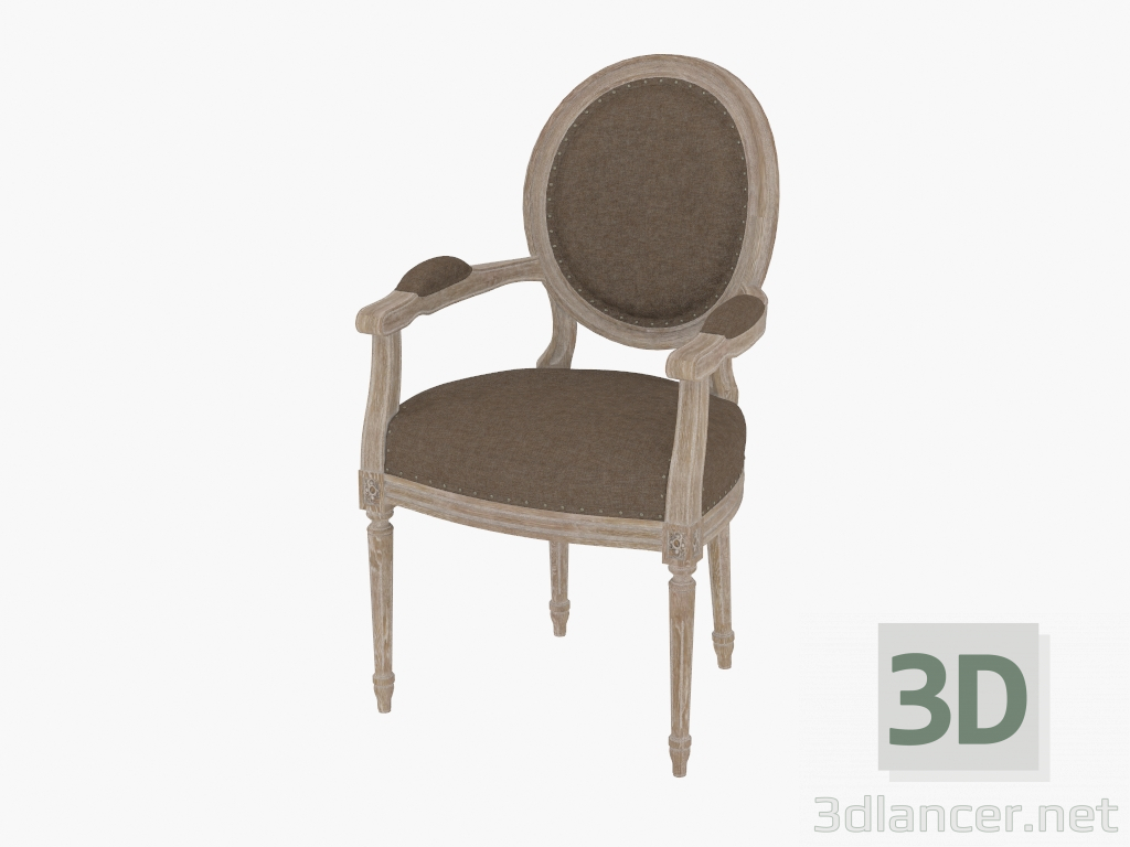 3D Modell Ein Esszimmerstuhl mit Armlehnen FRENCH VINTAGE LOUIS ROUND LEHNSESSELN (8827.0008.A008) - Vorschau