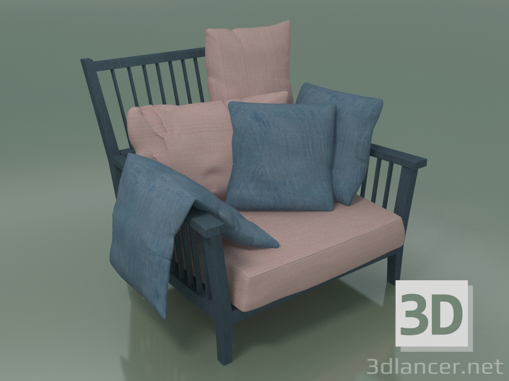 3D Modell Loungesessel (01, Blau) - Vorschau