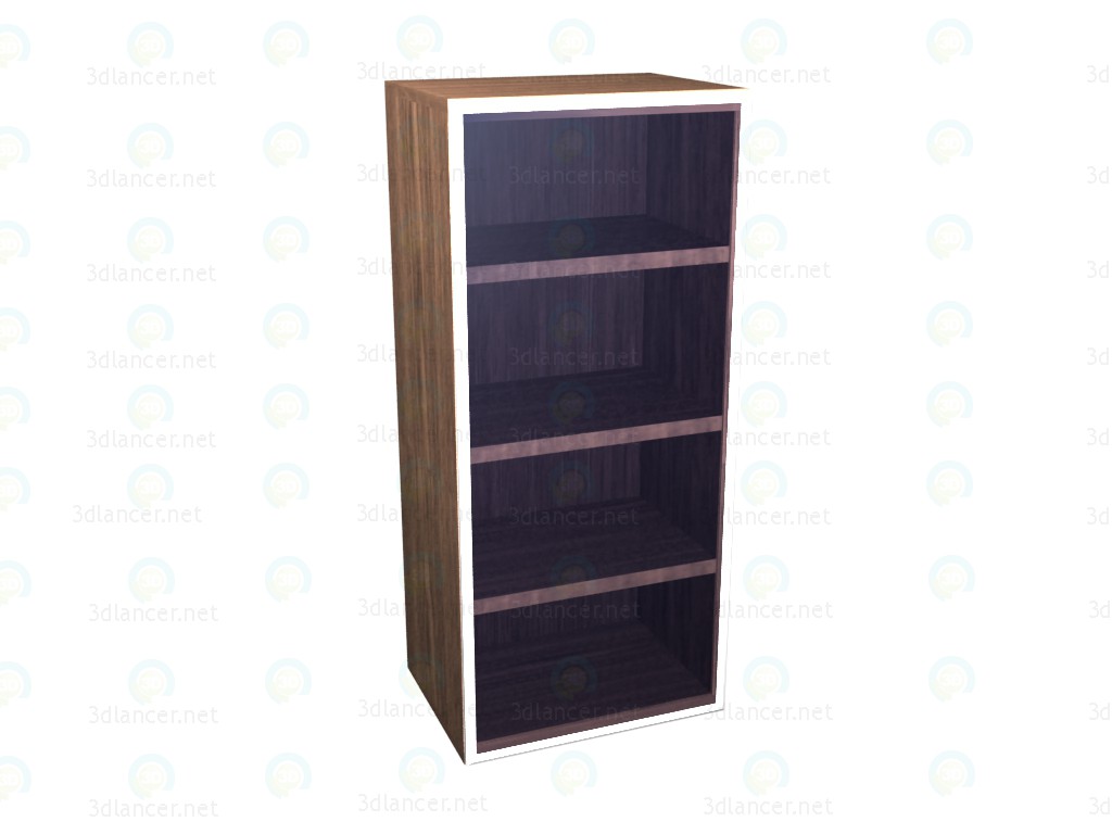 3d model Wardrobe vertical hinged with glass door - preview