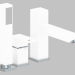 3D modeli Üç delikli banyo bataryası - krom beyaz Anemon (BCZ W130) - önizleme