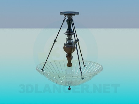 modello 3D Lampadario con vetro piatto - anteprima