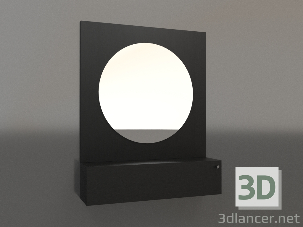 3D Modell Spiegel ZL 15 (802x200x1000, Holz schwarz) - Vorschau