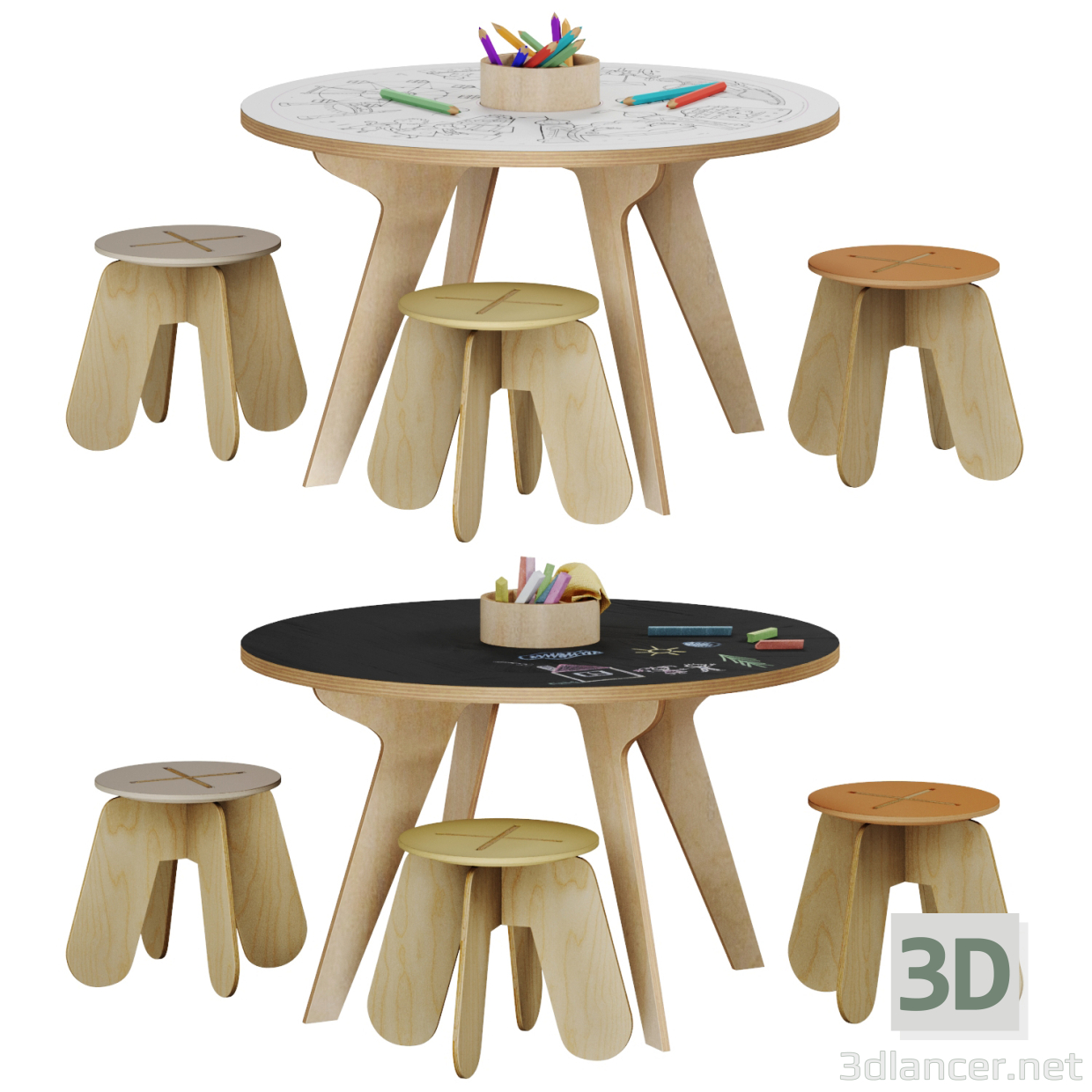 3d Drawing table model buy - render