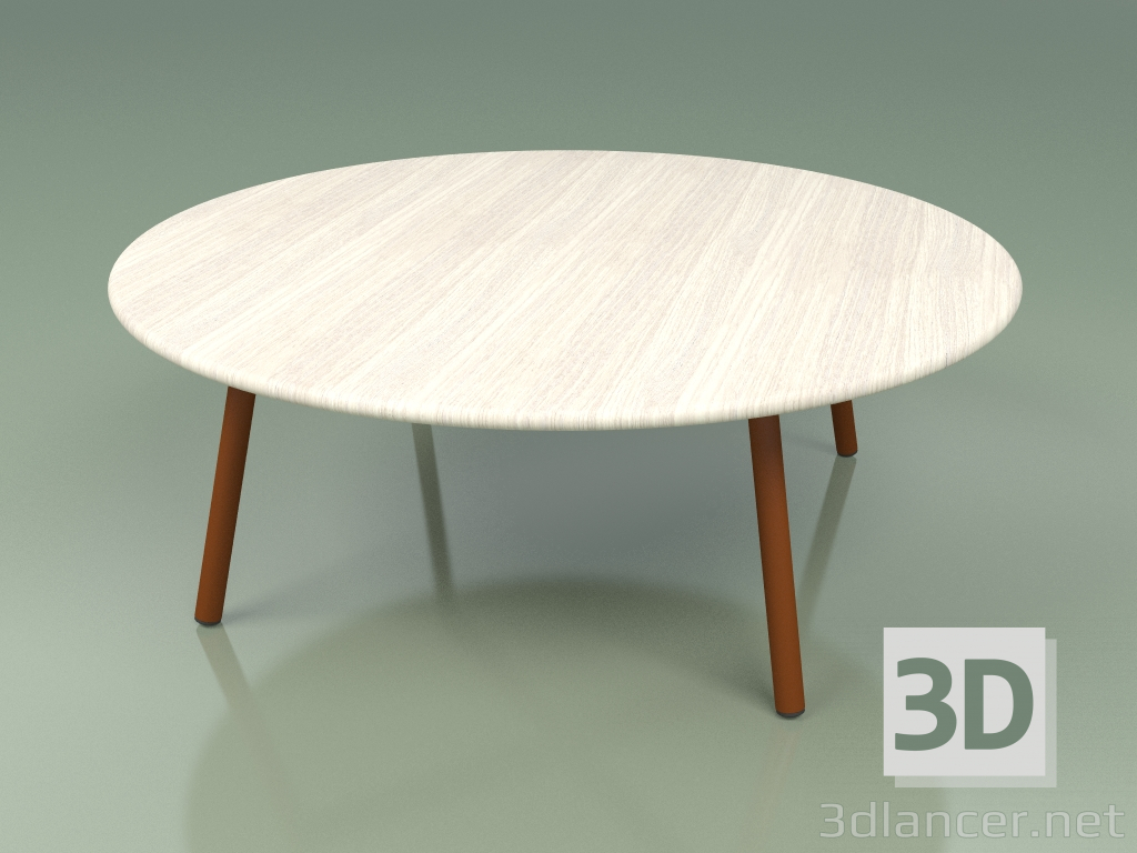modèle 3D Table basse 012 (Metal Rouille, Teck de Couleur Blanc Résistant aux Intempéries) - preview