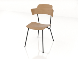 Stuhl Strain mit Rückenlehne und Armlehnen aus Sperrholz H81