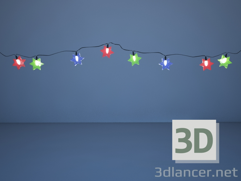 3 डी क्रिसमस वृक्ष के लिए माला मॉडल खरीद - रेंडर