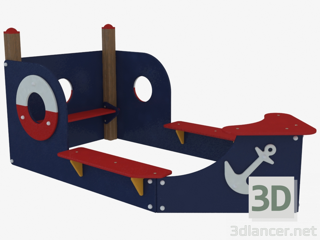 3D Modell Kinderspiel Sandkasten Boot (5328) - Vorschau
