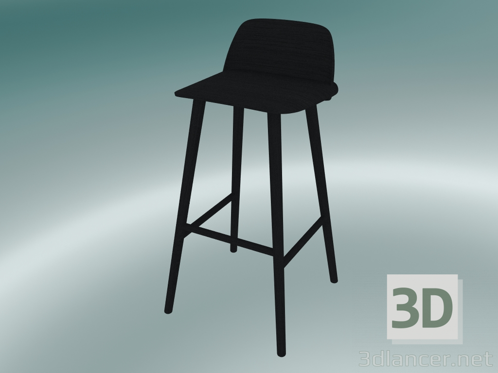 3D modeli Bar taburesi Nerd (75 cm, Siyah) - önizleme